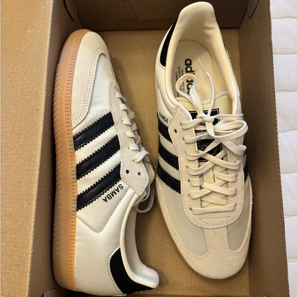 Adidas Samba White/ Cream and Black Sneakers